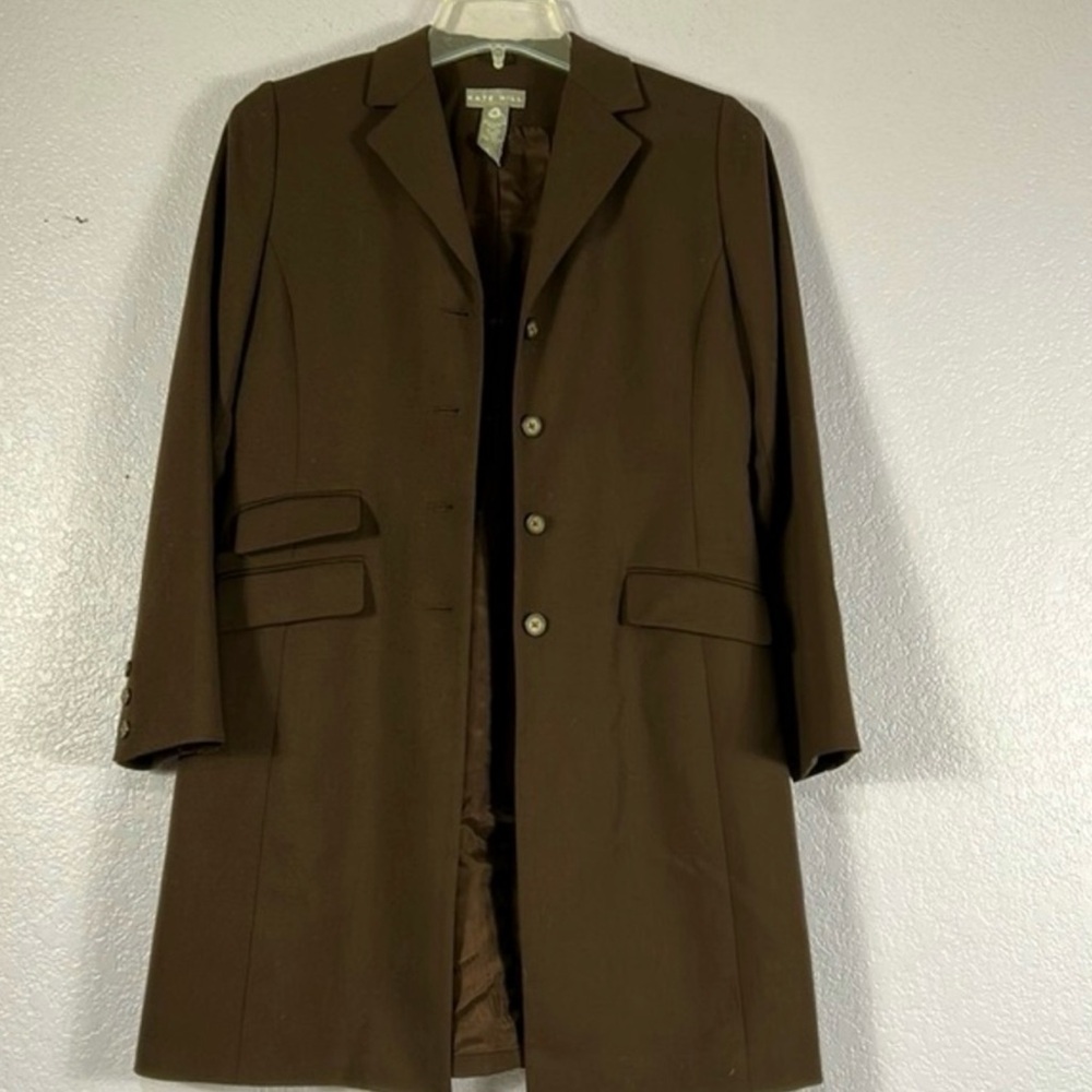 Kate Hill long line wool mark blend long lined blazer jacket sz 6